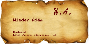 Wieder Ádám névjegykártya